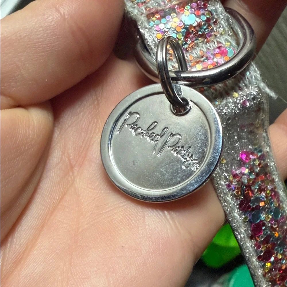 Packed Party Glittery Silver and Pink Dog Collar - Picture 5 of 11